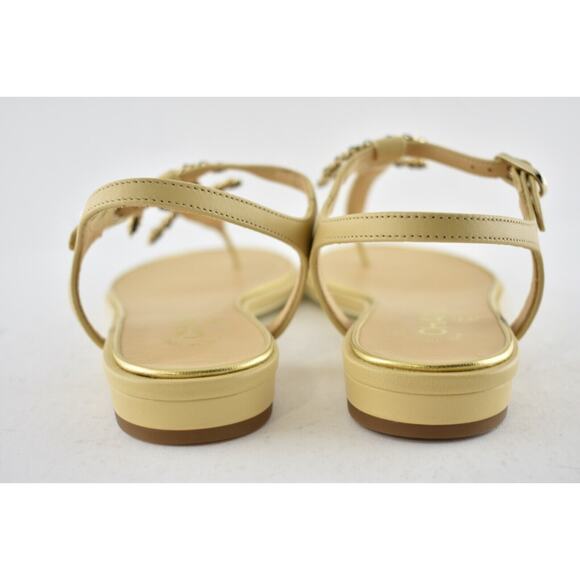 Chanel 19C Beige Lambskin Black Chain Gold CC XL Logo Ankle Strap Sandal Flat 36 - Picture 11 of 12